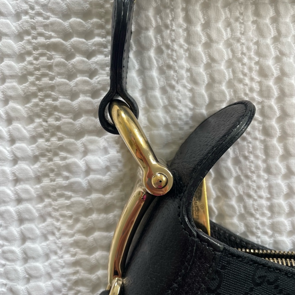 Gucci Creole hobo bag in black canvas with gold hardware - Picture 10 of 16